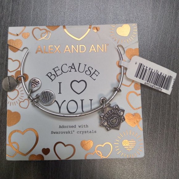 Silver Alex and Ani Friend bracelet - Picture 1 of 8